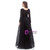 Black Tulle Appliques Deep V-neck Long Sleeve Prom Dress