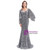 Silver Gray Mermaid Sequins Bat Sleeve Prom Dress