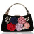 Black  Flower Velvet Fabric Clutch