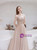 Naked Powder Tulle Off the Shoulder Long Sleeve Pleats Prom Dress