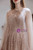 Champagne Tulle Sweetheart Beading Sequins Prom Dress With Shawl