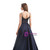 Navy Blue Sequins Spaghetti Straps Prom Dress With Detachable Train