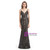 Black Sequins Spaghetti Straps Prom Dress With Detachable Train