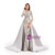 Silver Mermaid Sequins Long Sleeve Prom Dress With Removable Train