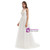 White Tulle Lace V-neck Backless Wedding Dress