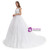 White Ball Gown Tulle Backless Appliques beading Wedding Dress