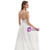 White Chiffon Lace Spaghetti Straps Beading Wedding Dress