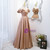 Khaki Satin Off the Shoulder Prom Dress