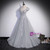 Silver Gray Tulle Appliques Beading Prom Dress