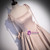 Pink Satin Spaghetti Straps Pearls Bow Prom Dress