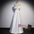 White Satin Off the Shoulder Beading Prom Dress