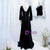 Black Velvet V-neck Long Sleeve Prom Dress