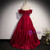 Elegant Burugndy Satin Off the Shoulder Prom Dress