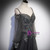 Gray Tulle Long Sleeve Spaghetti Straps Appliques Beading Prom Dress