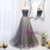 Gray Tulle Strapless Beading Prom Dress With Shawl