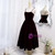 Burgundy Velvet Spaghetti Straps Pearls Prom Dress