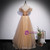Champagne Wave Point Spagehtti Straps Prom Dress