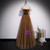 Brown Wave Point Tulle Off the Shoulder Prom Dress