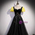 Black Velvet Tulle Square Short Sleeve Prom Dress