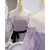 Purple Tulle Off the Shoulder Puff Sleeve Pleats Prom Dress