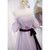 Purple Tulle Off the Shoulder Puff Sleeve Pleats Prom Dress