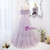 Purple Tulle Off the Shoulder Puff Sleeve Pleats Prom Dress