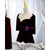 Burgudny Velvet Square Short Sleeve Pleats Prom Dress Burgudny Velvet Square Short Sleeve Pleats Prom Dress