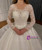 White Sequins Long Sleeve Pearls Wedding Dress