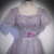 Purple Tulle Puff Sleeve Square Beading Sequins Prom Dress