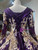 Purple Sequins Long Sleeve Appliques Prom Dress