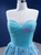 Blue Sweetheart Tulle Appliques Beading Pleats Prom Dress