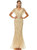 Gold Mermaid Sequins V-neck Bat Sleeve Prom Dress