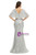 Silver Mermaid Sequins V-neck Bat Sleeve Prom Dress