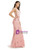 Pink Mermaid Lace V-neck Prom Dress