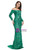 Green Mermaid Sequins Long Sleeve Off the Shoulder Prom Dress