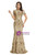 Gold Sequins Short Sleeve Mermaid Prom Dress