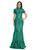 Green Sequins Short Sleeve Mermaid Prom Dress