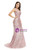 Pink Mermaid V-neck Sequins Prom Dress With Split