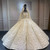 Luxury Ball Gown Dubai Sequins Beading Long Sleeve Wedding Dress