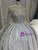 Luxury Tulle Sequins Pearls Beading Long Sleeve Wedding Dress