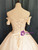 Tulle Satin Off the Shoulder Shrt Sleeve Pearls Wedding Dress