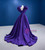 Purple Satin V-neck Pleats Prom Dress