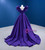 Purple Satin V-neck Pleats Prom Dress