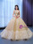 Champagne Tulle Sequins Beading Strapless Prom Dress