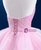 Pink Ball Gown Tulle Pleats Beading Ctystal Prom Dress