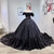 Black Ball Gown Satin Off the Shoulder Wedding Dress