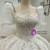 White Tulle Lace Puff Sleeve Beading Pearls Wedding Dress