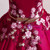 Red Satin Short Sleeve Appliques Quinceanera Dress