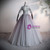 Gray Tulle Short Sleeve High Neck Quinceanera Dress