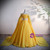 Yellow Chiffon Cap Sleeve Pleats Beading Crystal Quinceanera Dress